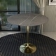 preview thumbnail 17 of 21, LeisureMod Verve 48" Round Bar Dining Table with Sintered Stone TableTop and Brushed Gold Base for Kitchen & Dining Room