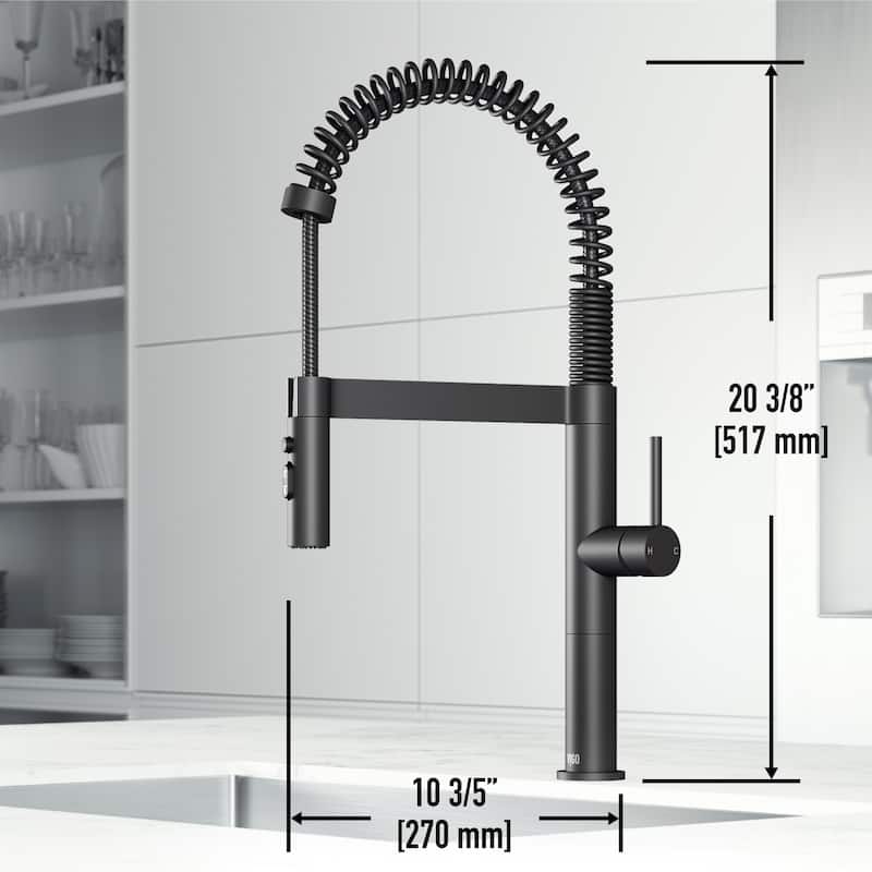 VIGO Edison Pro 20" H Single Handle Pull-Down Sprayer Kitchen Faucet