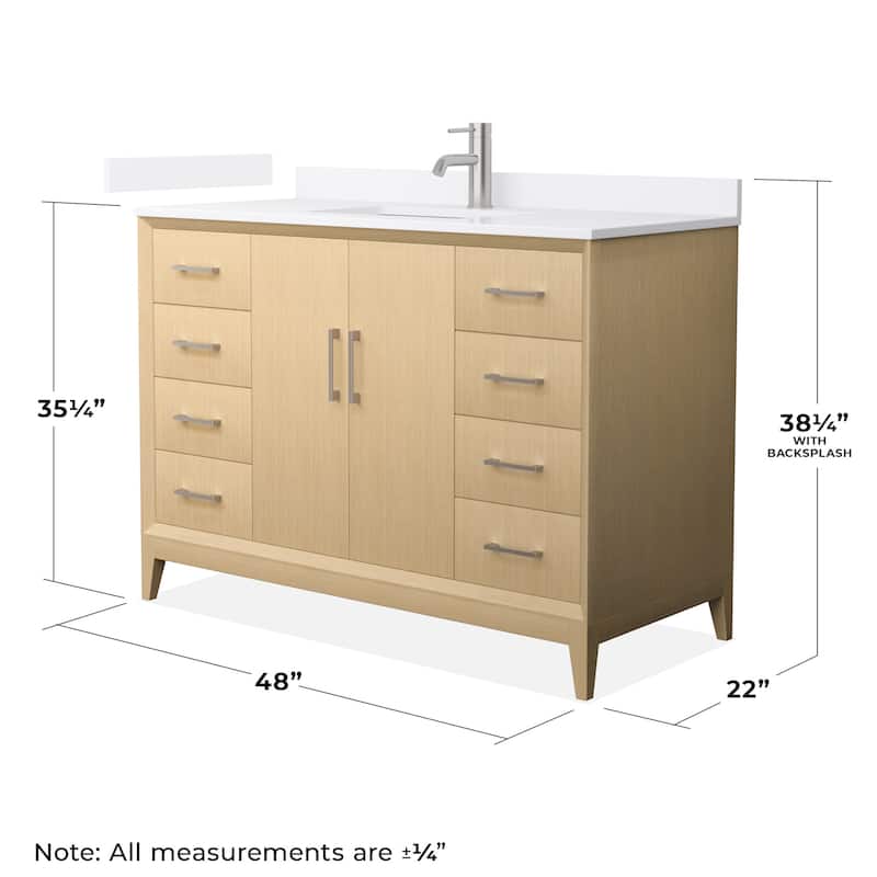 Wyndham Collection WCH7575-48S-QTZ-UNSMXX Janna 48" Free Standing