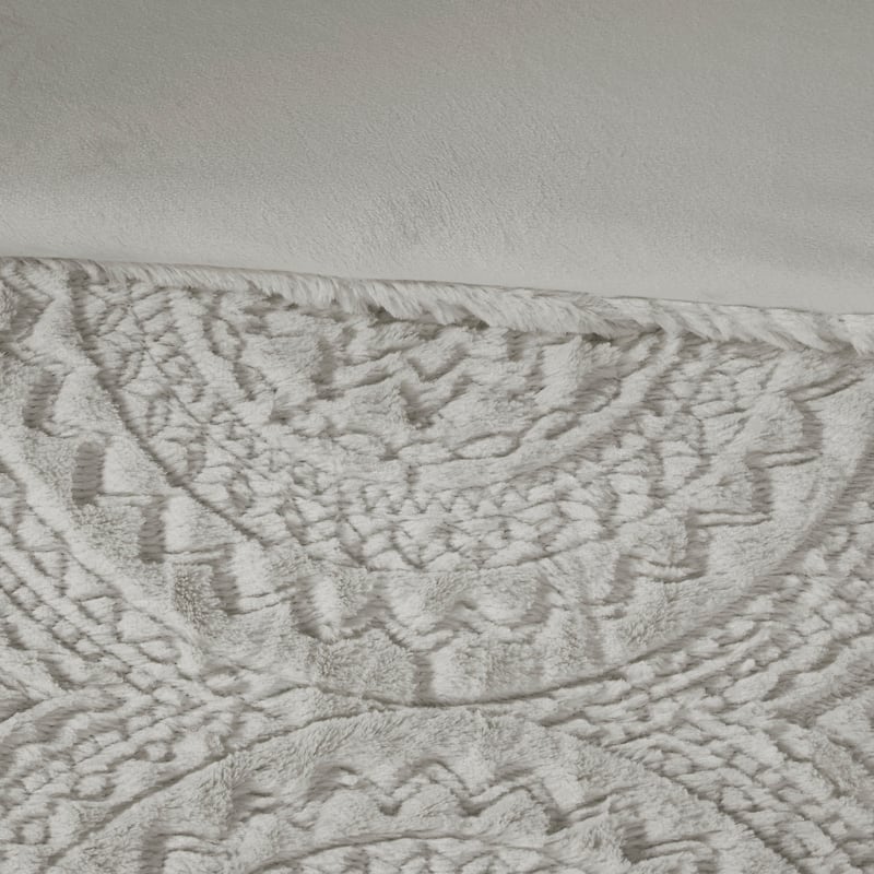 Madison Park Nova Embroidered Medallion Faux Fur Plush Comforter Set