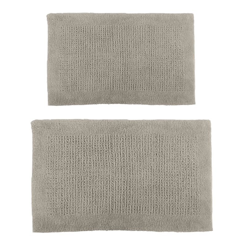 Lavish Home 2-Piece 2500GSM Cotton Bath Mat Set - Taupe