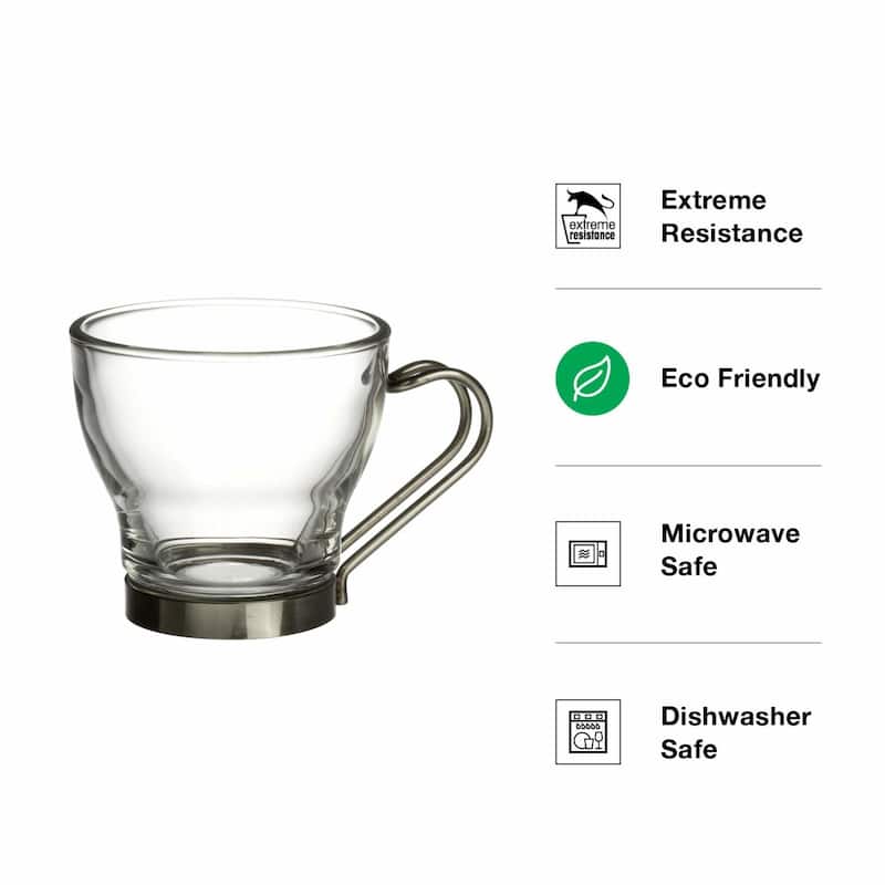 Bormioli Rocco Verdi Set of 4 Espresso Cups With Handle