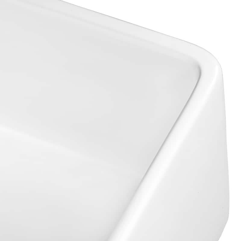 Ruvati 33 x 20 inch Fireclay Reversible Farmhouse Apron-Front Kitchen Sink Single Bowl - White -