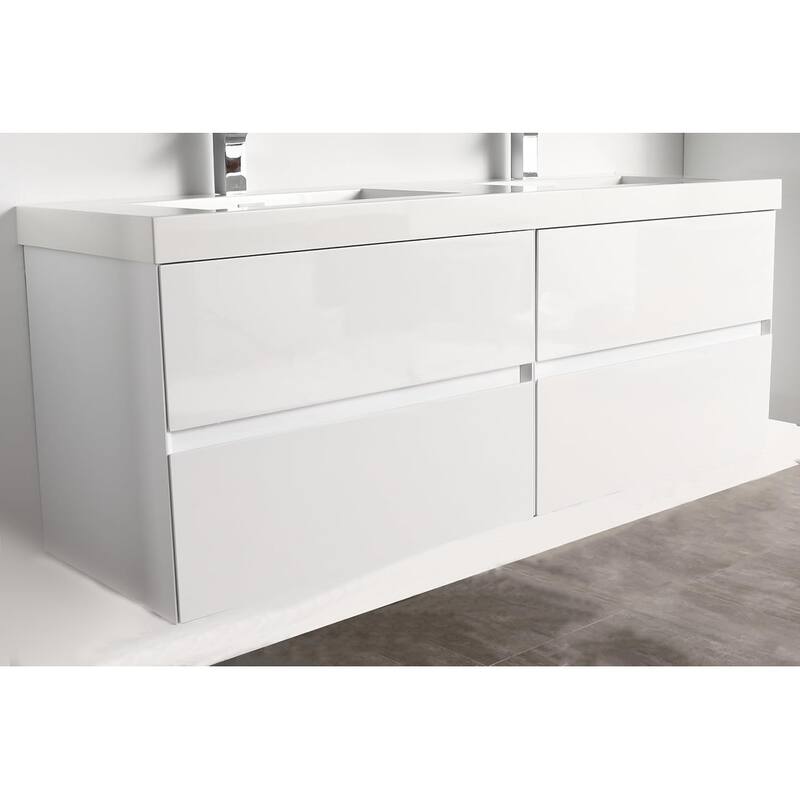 Blossom Assisi 72 Inch Wall Mounted Bathroom Vanity with Sink