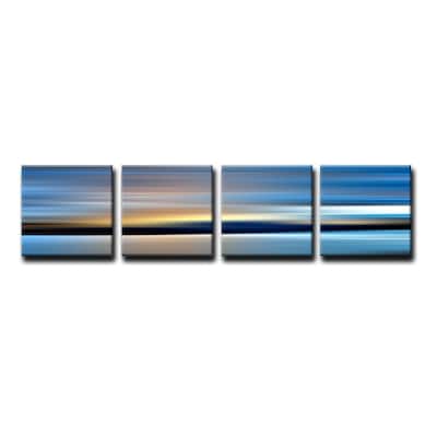 Blur Stripes XXXVIII' 4-Piece Wrapped Canvas Wall Art Set