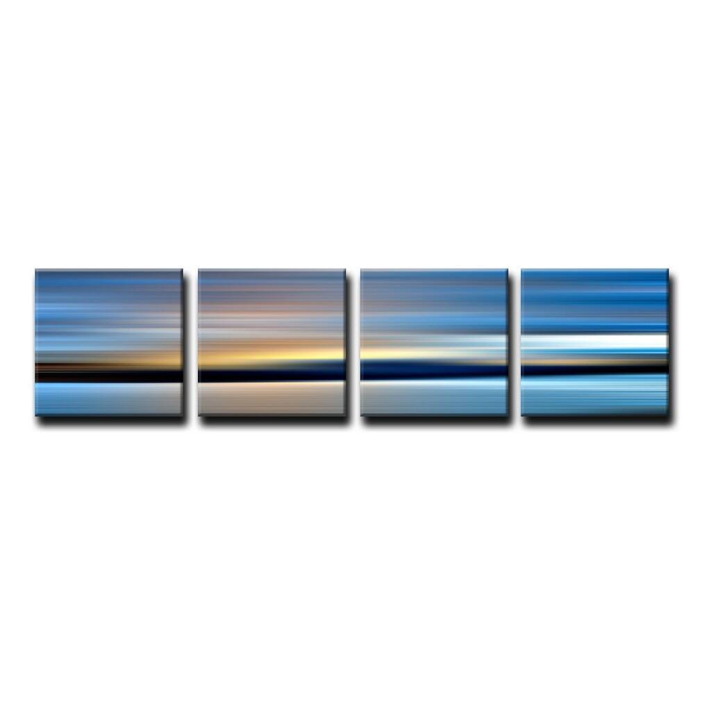 Blur Stripes XXXVIII' 4-Piece Wrapped Canvas Wall Art Set
