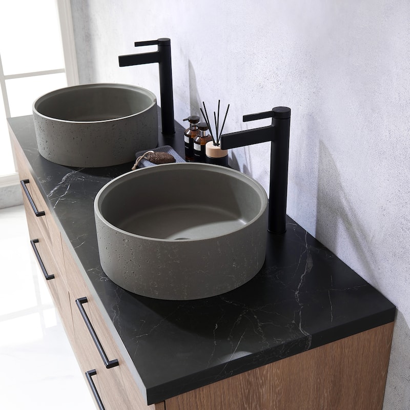 Trento Bath Vanity with Sintered Stone Top with Concrete Sink (R)
