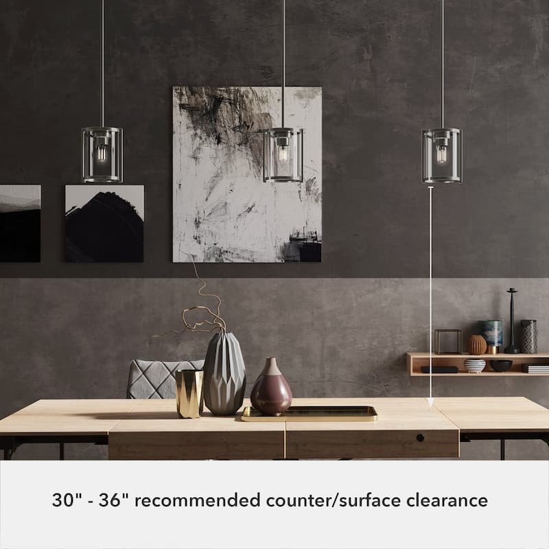 Hunter Astwood 1 Light Mini Pendant, Kitchen Island, Dining Room Table - Transitional, Art-Deco, Contemporary, Caged