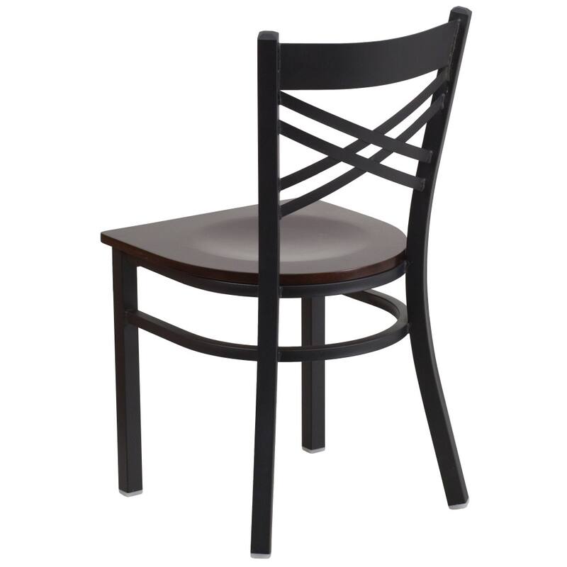 Steel X-back Restaurant Chair (Set of 2) - 16.5"W x 17"D x 32.25"H