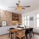 preview thumbnail 3 of 18, 52" Farmhouse Natural Rope Reversible 5-Blade Gold Ceiling Fan with Remote