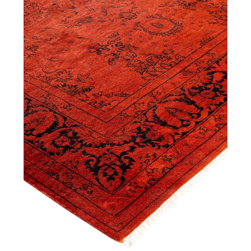 Overdyed One-of-a-Kind Hand-Knotted Area Rug - Orange - 4' 9" x 6' 10"