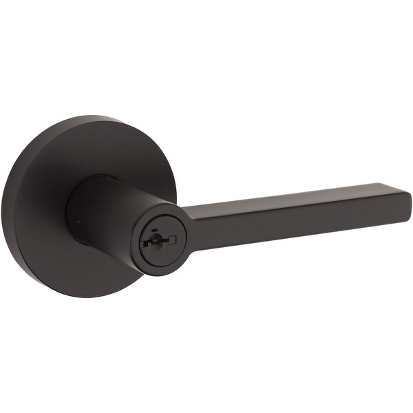 Kwikset 156HFLRDT-S Halifax Single Cylinder Keyed Entry Door Lever Set with Round Rosette and SmartKey Technology