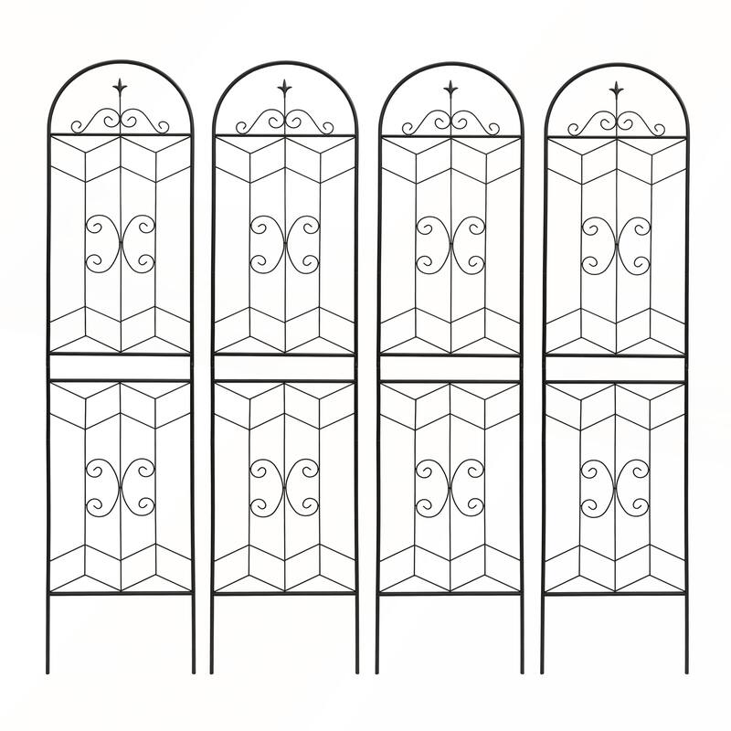 4 Pack Metal Garden Trellis 86.7in x 19.7in Rustproof Trellis