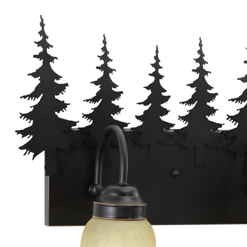 Bozeman 3 Light Bronze Rustic Bear Bathroom Vanity Fixture - 24.75-in W x 13.75-in H x 7.75-in D