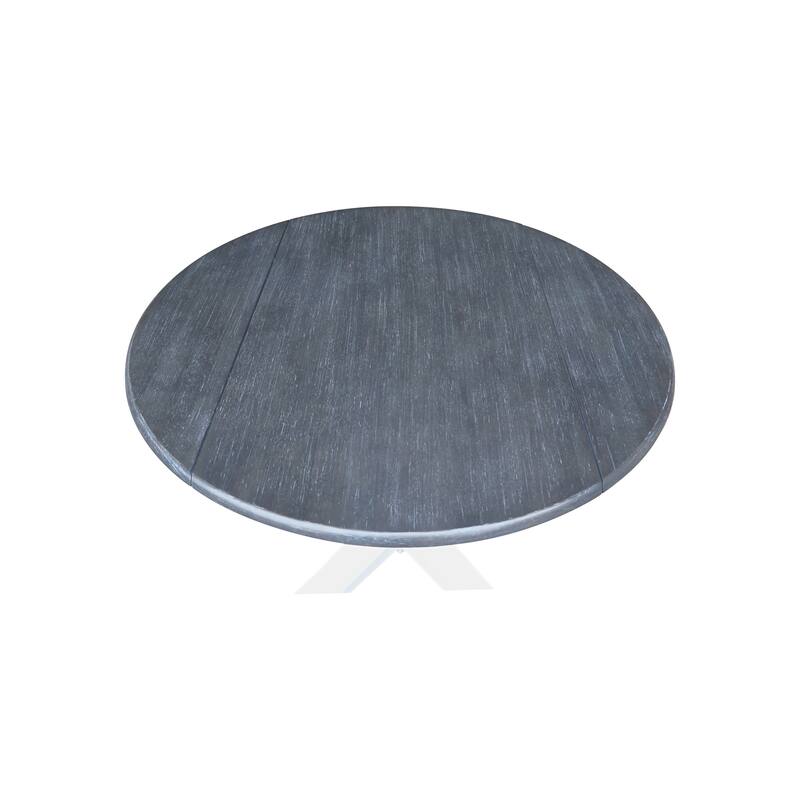 42 in Solid Wood Round Dual Drop Leaf Pedestal Dining Table