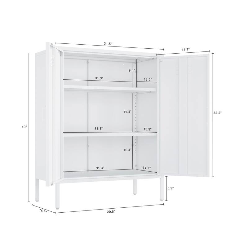 Manhattan Comfort Naomi 2-Piece Metal Storage Cabinets
