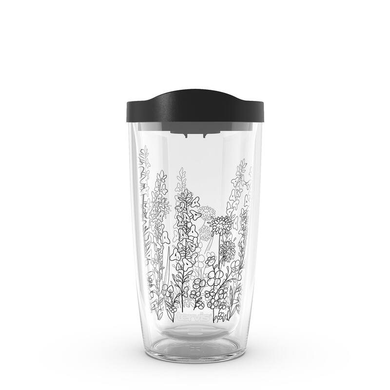 Tervis Wildflower Collection Tropical Sage and Dandelions Made in USA Double Walled Insulated Tumbler Travel 16oz, Sage