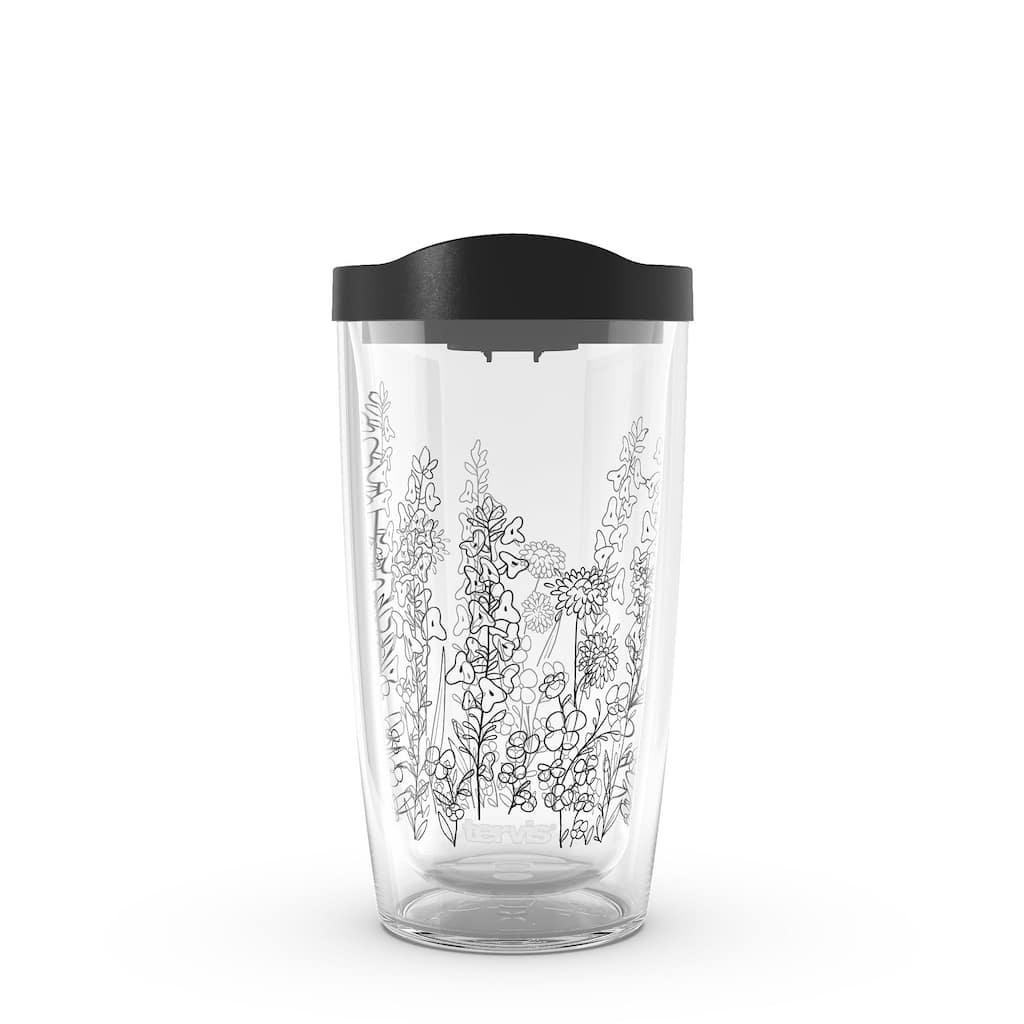 Tervis Wildflower Collection Tropical Sage and Dandelions Made in USA Double Walled Insulated Tumbler Travel 16oz, Sage