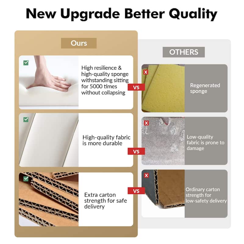 Olinto Modern 83-Inch Genuine Leather Tufted Couch Sofa with Channel Back by HULALA HOME