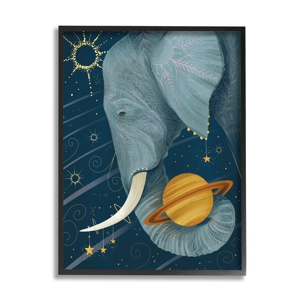 Stupell Industries Outer Space Constellations Elephant Holding Saturn Framed Wall Art - Blue. Opens flyout.