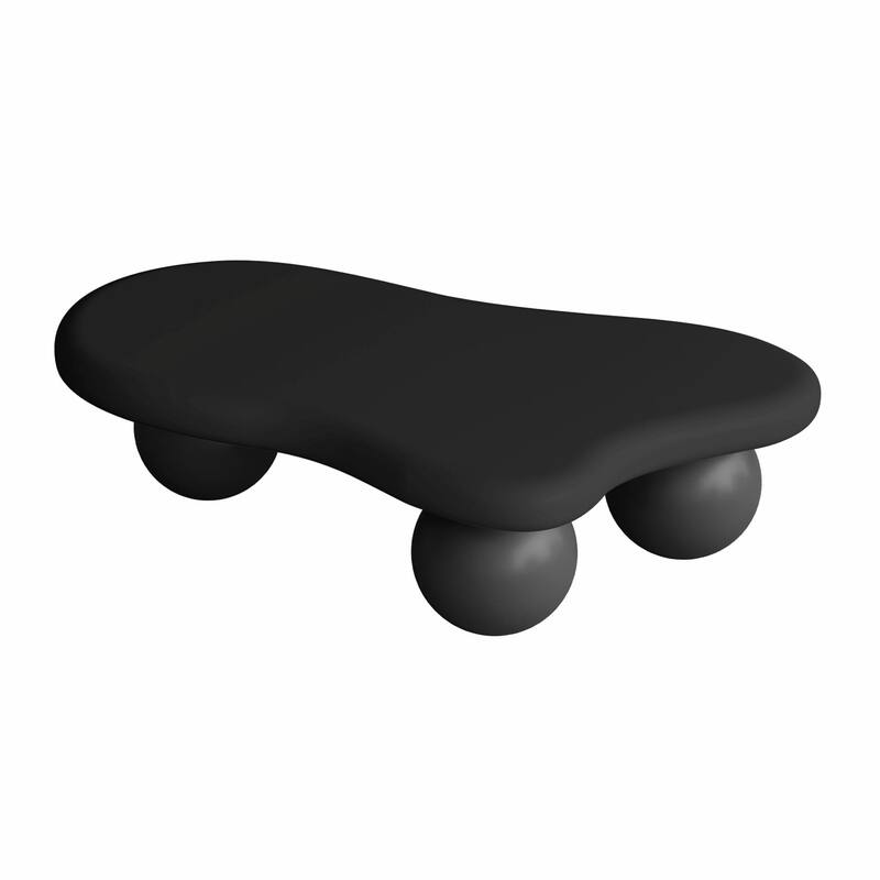 47-Inch Cloud-Shaped Coffee Table with 3 Ball Legs for Living Room