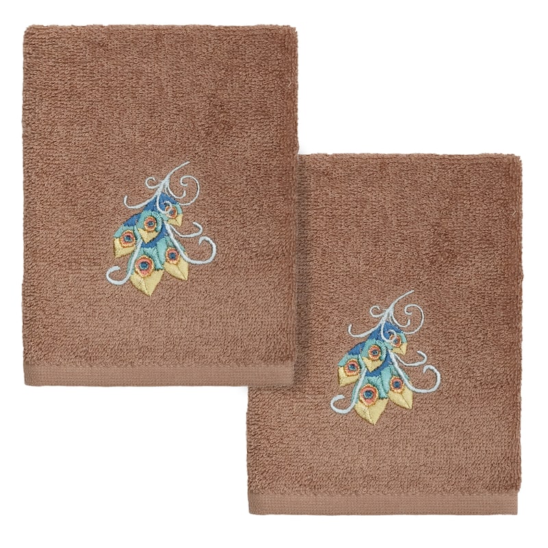 Authentic Hotel and Spa Turkish Cotton Penelope 2PC Washcloth Set - Latte