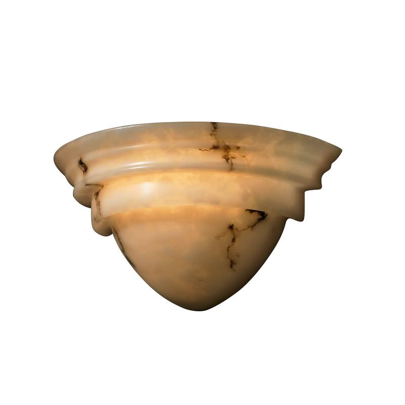 Porch & Den Hoodoo Faux Alabaster Shade 2-light Wall Sconce