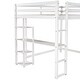 preview thumbnail 24 of 22, Full Size Loft Bed Wood Bed Frame with Built-in Desk and Shelves, Full Length Safety Guardrail for Kids Teens Bedroom/Dorm
