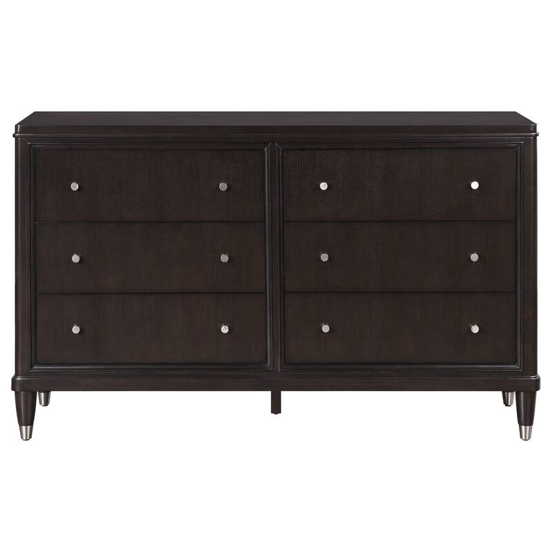 6-Drawer Brown Dresser with Smooth Glide Hardware, Contemporary Styling, and Ample Storage for Bedroom Essentials