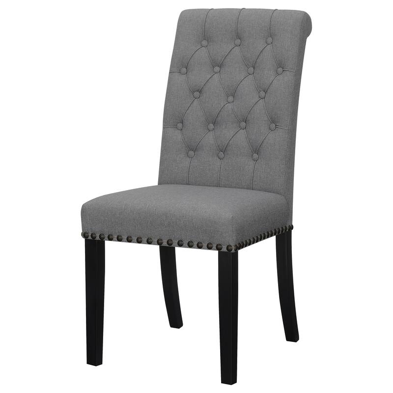 2pc Set Luxurious Feel Button-Tufted High Back Elegant Rolled Top Velvet Fabric Upholstered Nailhead Trim Tapered Legs