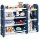 preview thumbnail 1 of 20, Costway Kids Toy Storage Organizer w/Bins & Multi-Layer Shelf for Blue&White