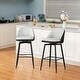 preview thumbnail 31 of 50, Glitzhome Modern 3-Piece Adjustable Bar Table Faux Leather Stool Pub Sets