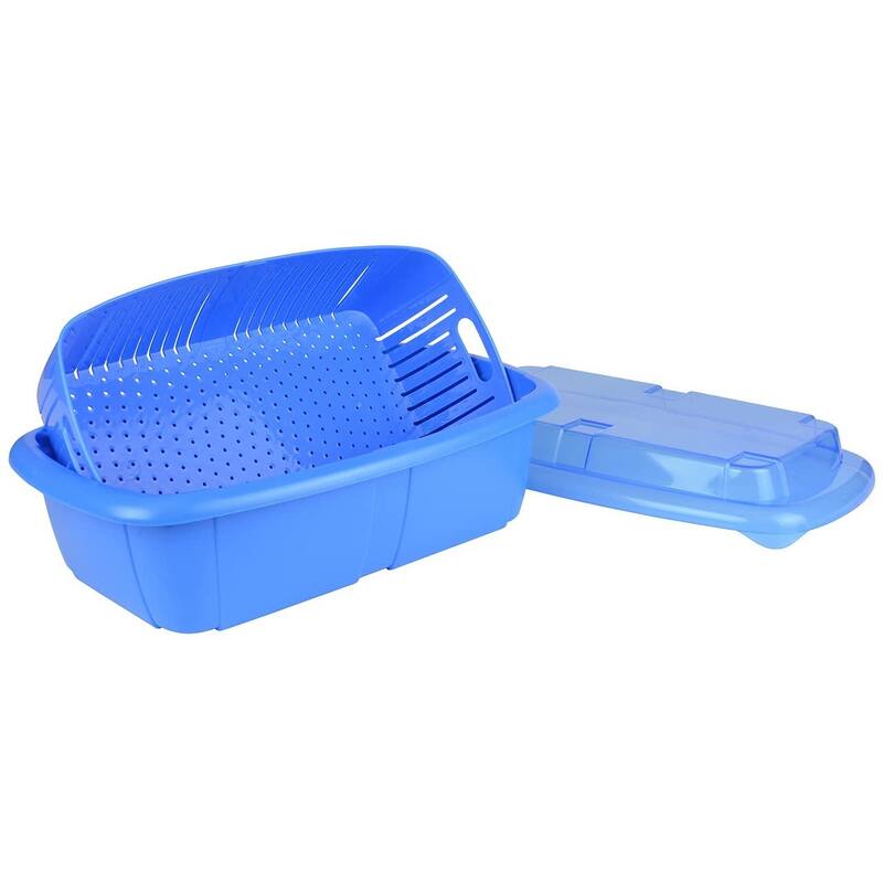 Hutzler 3-in-1 Fruit Saver Basket, Colander and Container, 2 Quarts - Blue