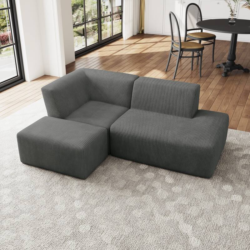 Oversized Corduroy Modular Sectional Fabric Sofa