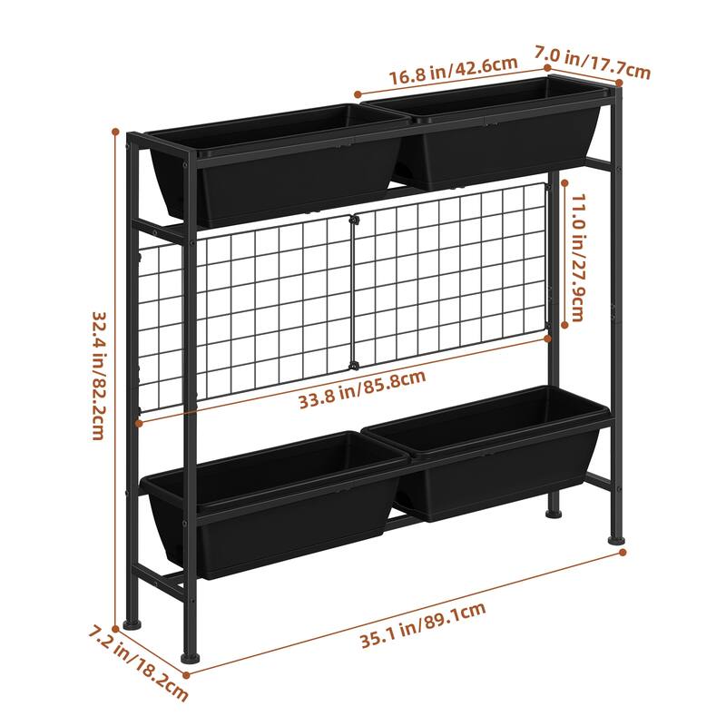 Raised Garden Beds Outdoor Elevated Garden Planter Boxes with Trellis and Legs