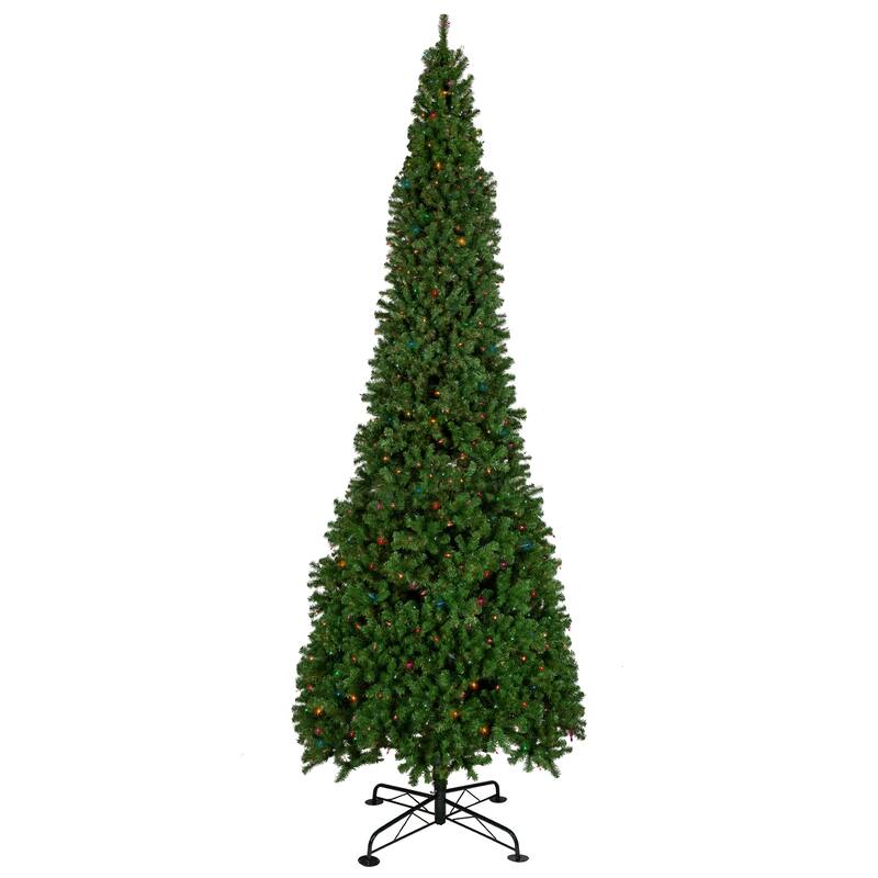 Pre-Lit Commercial Pendleton Spruce Slim Artificial Christmas Tree - 16' - Multicolor Lights - over-10-feet