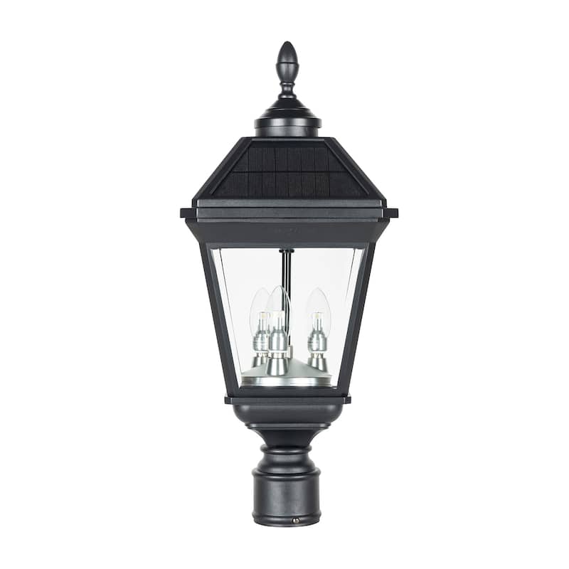 Gama Sonic Imperial Bulb Solar Warm White LED Post Light w/ 3" Fitter