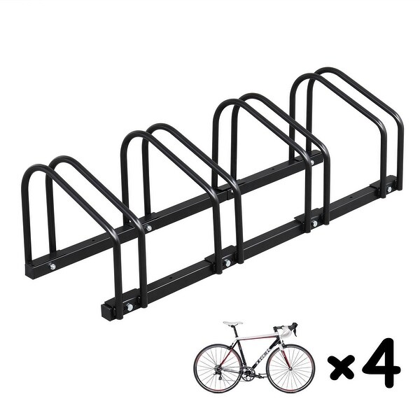 4 Bicycle Floor Parking Storage Stand Garage Bike Rack Parking