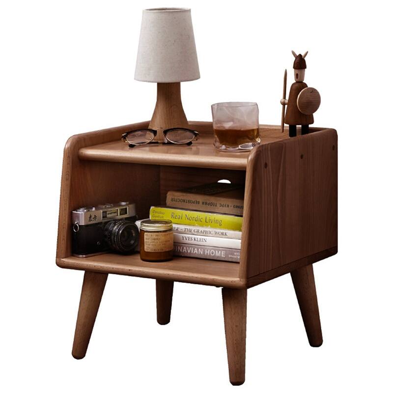 Solid Wood Nightstands with Shelf for Bedroom