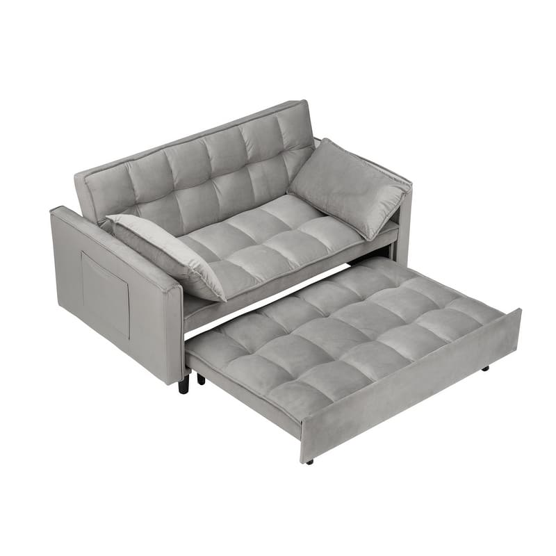 55" Velvet Double Upholstered Sofa Bed