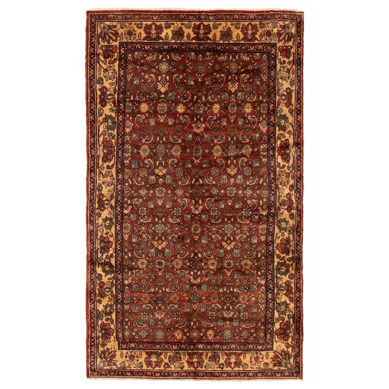 ECARPETGALLERY Hand-knotted Andelz Red Wool Rug - 5'1 x 8'8 - Dark Red - 5'1 x 8'8
