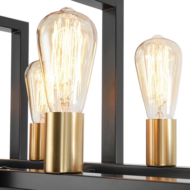 Modern Farmhouse 8-Light Square Frame Kitchen Island Chandelier - 35.8in