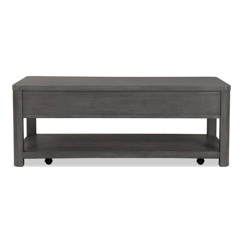 Furniture of America Piez Modern Ash Grey Wood 2-Drawer Coffee Table with Casters