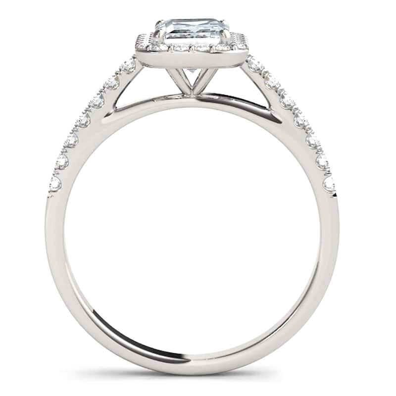 Auriya 14k White Gold Lab Grown Emerald Diamond Halo Engagement Ring 0.50 to 5.00 ct. tw. (F-G VS)