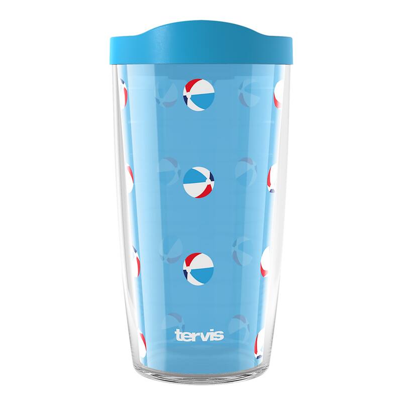 Tervis Summer Essentials Beach Ball Bounce Made in USA Double Walled Insulated Travel Tumbler, Classic - 16oz