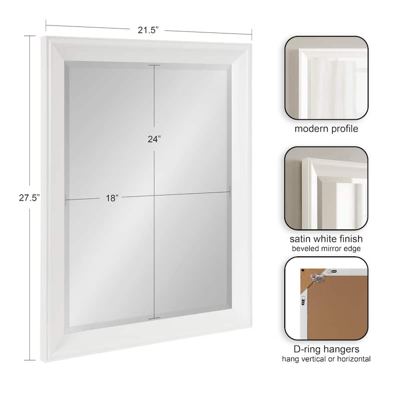 Kate and Laurel Kalla Rectangle Bathroom Wall Mirror
