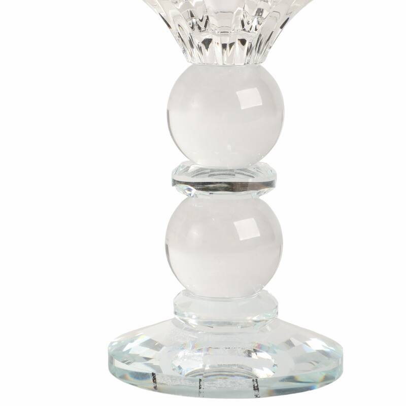 Glass Crystal Pillar and Taper Candle Holder Modern Glam Design