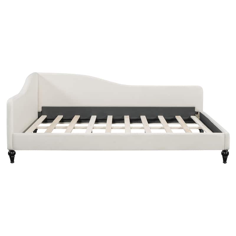 Full Size L-Shaped Daybed with Solid Wood Legs