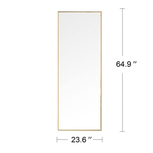 65'' Wall-Mounted Golden Alloy Frame Full Length Mirror - Bed Bath ...