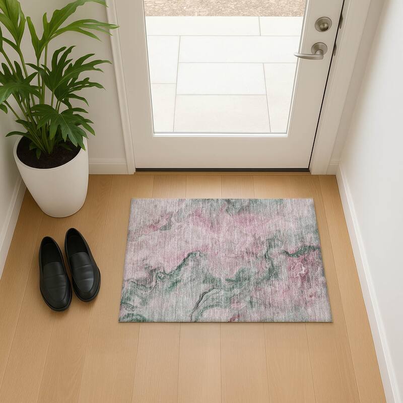Premium Washable Super Soft Modern Mayfield Rug - Blush - 1'8" x 2'6"